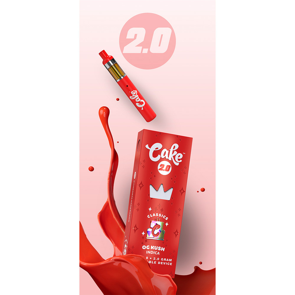 CAKE Delta 8 Disposable Device 2 Gram Display of 5 CBD To Store