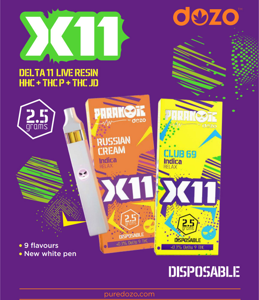 Ooze X 1800MG Live Resin HHC Disposable Vape Device 2ML Display of 6