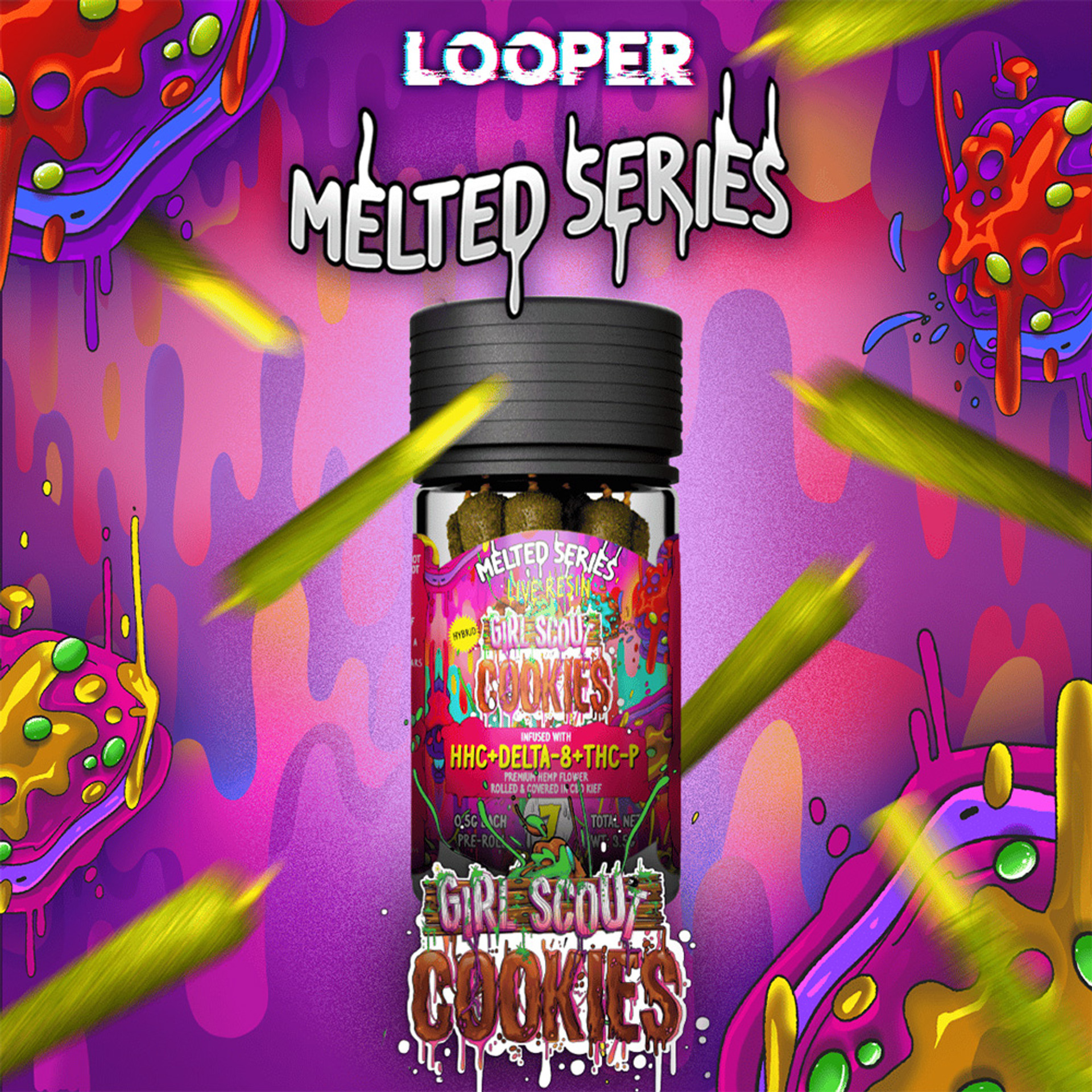 Looper Melted Series Live Resin HHC + Delta8 + THCP PreRolls