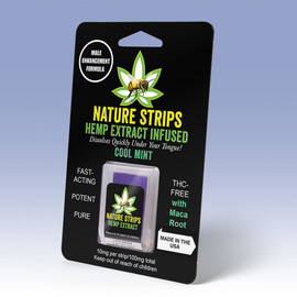 Nature Strips 50MG Male Enhancement Formula CBD Strips - Pack of 10 - Display of 12 Packs