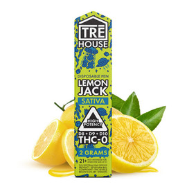 TRE House 2G High Potency D8+D9+D10+THC-O Rechargeable Disposable Vape Pen - Display of 10 - Lemon Jack (Sativa) TRE House 2G High Potency D8+D9+D10+THC-O Rechargeable Disposable Vape Pen - Display of 10 - Lemon Jack (Sativa)