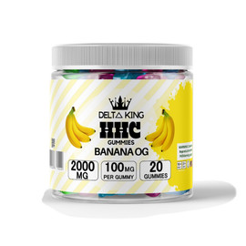Delta King 2000MG HHC Infused Gummies - 20ct Jar - Banana OG