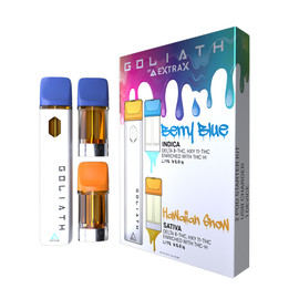 Goliath by Delta EXTRAX 280mAh Delta 8 THC + HXY 11-THC + THC-H Live Resin Starter Kit With 2 x 1G Replacement Pods - Display of 5