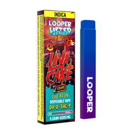 Looper Lifted Series 2000MG Live Resin D9-O + THC-P Disposable Vape Device 2G - Display of 10 - Lava Cake (Indica)