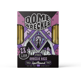 Dome Wrecker Powered By HiXotic Delta THCA + Liquid Diamonds + THCP CDT  2 x 2G Vape Cartridge 4G - Display of 5  - Amnesia Haze (Hybrid)