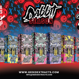 Geek'd Dabbit Season Delta THCA Dabs + 20x THCP Vape Cartridge 0.5G - Display of 6 - Daffy Dabs