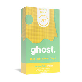 Ghost All-In-One Blissful Blend Delta THC-A + THC-P + HHC-P Disposable Hemp Vape Device 7G - Display of 5 - Lemon Cake (Indica)