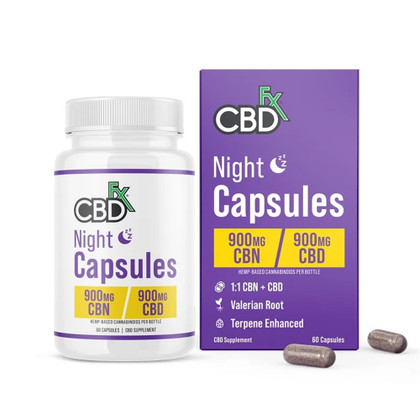 CBDfx 900MG Broad Spectrum Morning & Night Formula CBN / CBD Capsules - 60ct - Night