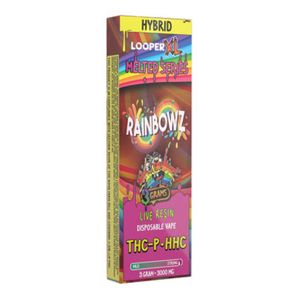 Looper XL Melted Series Live Resin THC-P + HHC Disposable Vape Device 3000MG - Display of 5 - Rainbowz (Hybrid)
