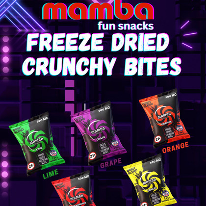 Mamba Delta 9 THC Freeze Dried Crunchy Bites 500MG - Pack of 2 - Display of 20 Packs