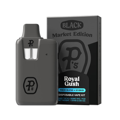 Perfectly Pure P's Black Market Edition Delta THCH + HHC Blend Disposable Vape Kit 1G - Display of 6 - Royal Gush