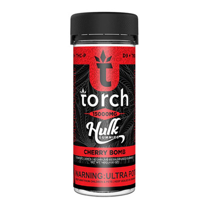 Torch Hulk Hemp Derived Delta 9 + THC-P Vegan Live Resin Infused Gummies 15000MG - 20ct Jar - Cherry Bomb
