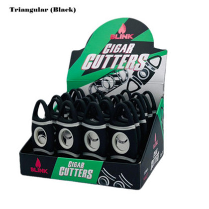 Blink Rubberized Cigar Cutter - Display of 24 - Triangular (Black)