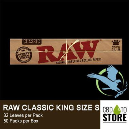 RAW Rolling Papers - King Size Slim - 50 Pack (MSRP $5.00 each)