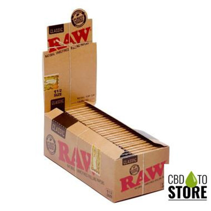RAW Rolling Papers - 1 1/2 Size - 25 Pack - 33 Leaves Per Pack (MSRP $3.00 each)
