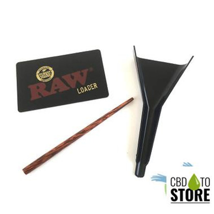 RAW Cone Loader For Lean and 1 1/4 With Bamboo Poker (MSRP $12.00)