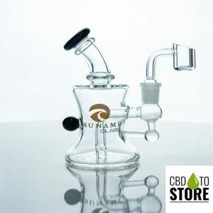 Tsunami Glass Water Pipe Rig Mini Micro - 6 Inches - 177 Grams (MSRP $60.00)