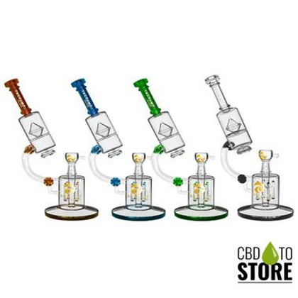 Tsunami Glass Water Pipe Microscope Quad Rocket Domed Perc - 14.5 Inches - 822 Grams (MSRP $200.00)