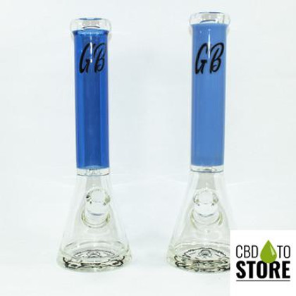 GB Glass Water Pipe Full Color With Thick Base - 15 Inches - 1073 Grams (MSRP $120.00)