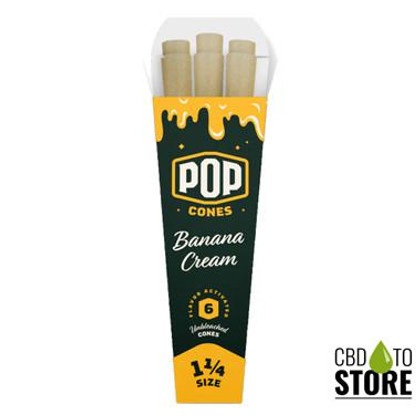 Pop Cones Unbleached 1 1/4 Size Cones - Pack of 6 - Display of 24 Packs (MSRP $3.50 Each)