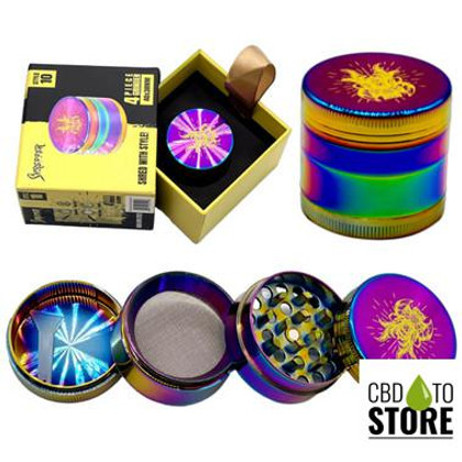 Shredder 4 Piece Extra Small Grinder - Style 10 - 40mm - 4 Part - Assorted Colors (MSRP $8.00)