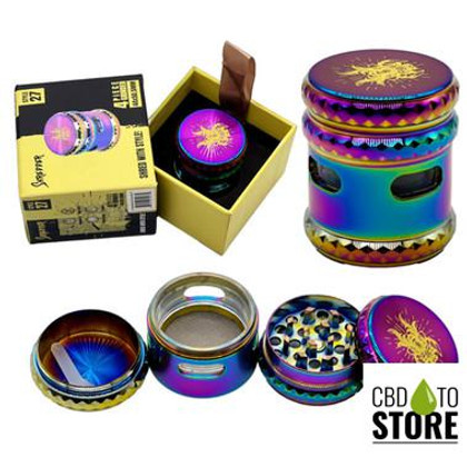Shredder 4 Piece Extra Small Grinder With Horizontal Window - Style 27 - 44mm - 4 Part (MSRP $13.00)