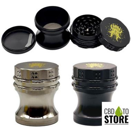 Shredder 4 Piece Small Grinder Studded Grip Design - Style 20 - 52mm - 4 Part - Assorted Colors (MSRP $14.00)