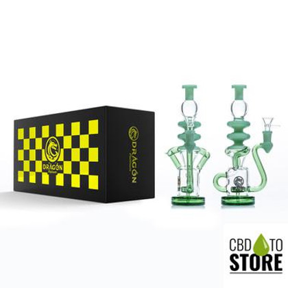 Dragon Platinum Water Pipe Recycler Straight Neck With Circ Perc - 450 Grams - 10 Inches - Assorted Colors [WPE-036] (MSRP $82.00)