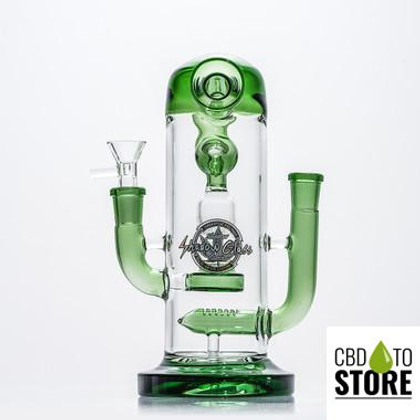 Shadow Glass Water Pipe Recycler Thick Base With Double Mouthpiece & Double Perc - 630 Grams - 8.5 Inches - Assorted Colors [SGE-136] (MSRP $72.00)