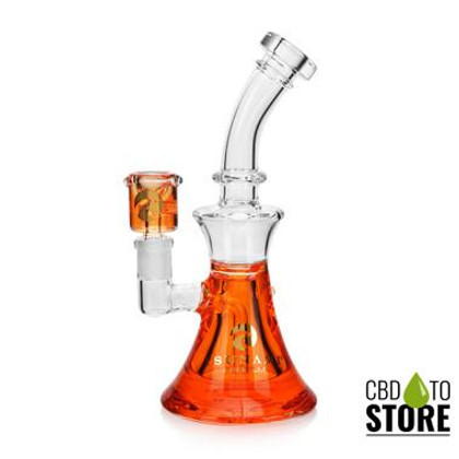 Tsunami Premium Curved Neck Edition Freezable Glycerine Water Pipe With Inline Perc - 440 Grams - 9 Inches (MSRP $60.00)