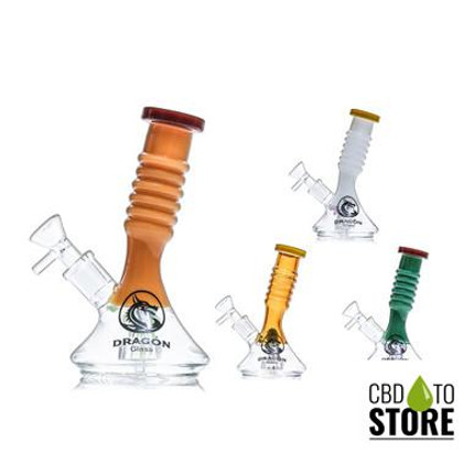 Dragon Glass Water Pipe Beaker Base With Circ Perc - 220 Grams - 7 Inches - Assorted Colors [DGE-444] (MSRP $28.00)