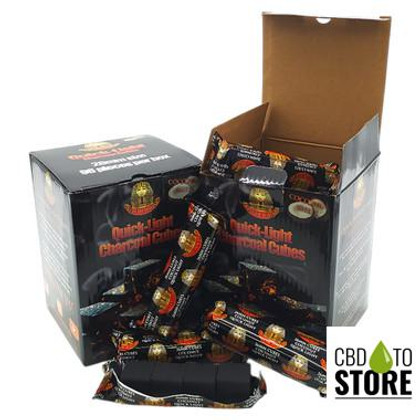 Pharaohs Coconut Shell Quick Light Charcoal Cube Shape - 1.5KG Box - 96 Cube Pieces (MSRP $17.50)