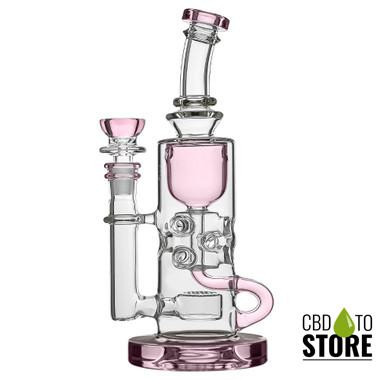 Calibear Fab Klein Recycler Glass Water Pipe Dab Rig With Seed of Life Perc - 460 Grams - 9.5 Inches [GB17-W/O Maria Cap] (MSRP $75.00)