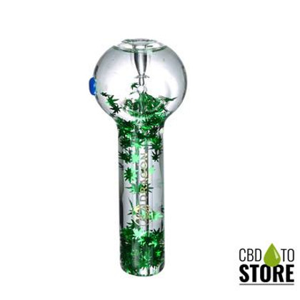 Dragon Glass Hand Pipe Glitter Spoon - 160 Grams - 2 Inches - Assorted Colors [DGH-039] (MSRP $13.00)