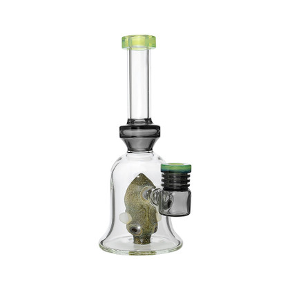 Glass Creature Head Insert Bong Water Pipe Bell Shape With Straight Neck - 470 Grams - 9 Inches - Assorted Colors [GODEN19]