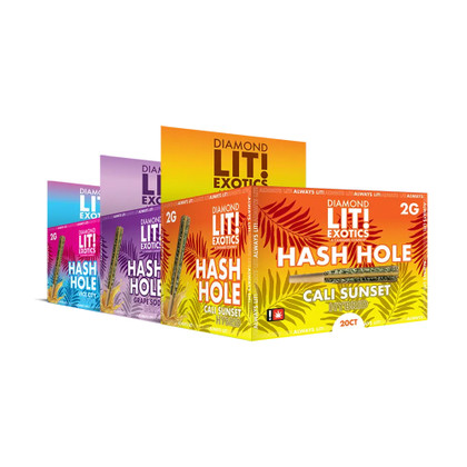 Diamond LIT! Exotics THC Hash Hole Pre-Rolls 2G - Display of 20