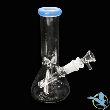 Glass Water Pipe Beaker Base Design With Ice Catcher & Diffused Downstem - 286 Grams - 8 Inches - Assorted Colors [XP-120] (MSRP $27.00)