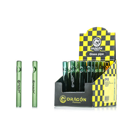 Dragon Platinum Glass One Hitter Chillum Hand Pipe - 105MM - Assorted Colors - Display of 24 [DP-25]