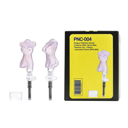 Dragon Platinum Nectar Collector With 14MM Male Titanium Tip - 130MM - Assorted Colors [PNC-004]