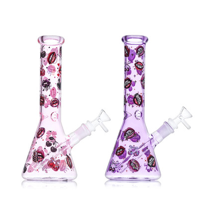 Dragon Glass Xoxo Beaker Bong Water Pipe With Diffused Downstem & Ice Catcher - 370 Grams - 11 Inches - Assorted Colors [DGE-486]