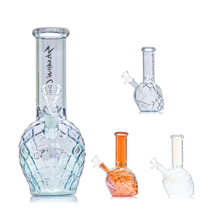 Shadow Glass Hero Mask Bong Water Pipe With Ice Catcher - 290 Grams - 8 Inches - Assorted Colors [SGE-201]