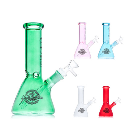 Shadow Glass Beaker Bong Water Pipe With Ice Catcher & Diffused Downstem - 300 Grams - 8 Inches - Assorted Colors [SGE-207]
