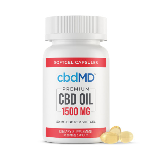 cbdMD 1500MG CBD Oil Broad Spectrum Softgel Capsules - 30ct