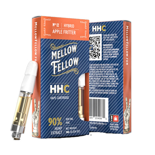 Mellow Fellow 900MG HHC Vape Cartridge 1ML - Display of 6 - Apple Fritter (Hybrid)