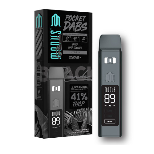 Modus Black Pocket Dabs Delta THC-P + HHC + HTE Disposable Vape 2G With LED Screen - Display of 5 - Blue Chip Cookies (Hybrid)
