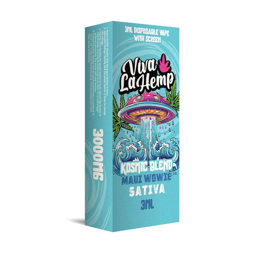 Viva La Hemp Kosmic Blend Delta 8 + THC-P + THC-JD Disposable Vape With D9 Live Resin Diamonds & Screen 3G - Maui Wowie (Sativa)