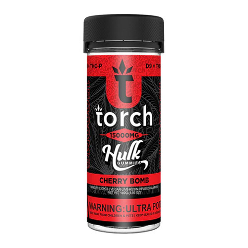 Torch Hulk Hemp Derived Delta 9 + THC-P Vegan Live Resin Infused Gummies 15000MG - 20ct Jar - Cherry Bomb