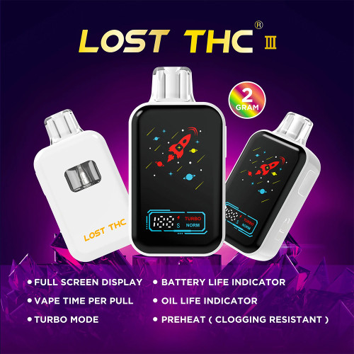 LOST THC III Delta THCA Liquid Diamond Live Resin Disposable Vape Device 2G With AI Advanced Interactive Screen - Display of 5