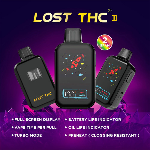 LOST THC III Delta THCA Liquid Diamond Disposable Vape Device 2G With AI Advanced Interactive Screen - Display of 5