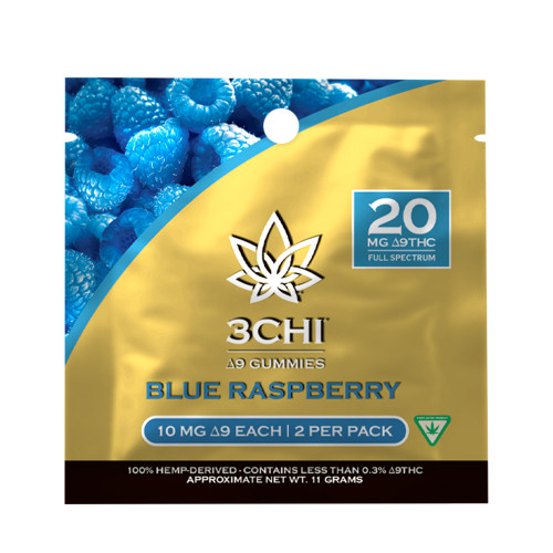 3CHI Delta 9 THC Full Spectrum Hemp-Derived Gummies 20MG - Blue Raspberry